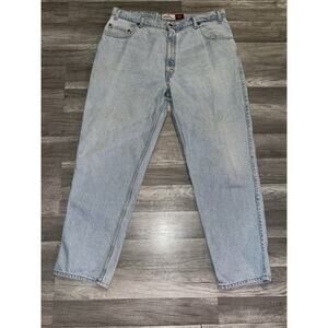 Vintage 1990s Levis 545 Signature USA Made Light Wash Blue Denim Jeans 42 X 32